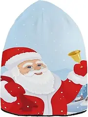 [RPLIFE] Good Elasticity Unisex Beanie Hats, Velvet Fabric Skully Cap for Men, Winter Hats for Women Xmas Illustration Santa