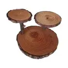 3 wooden-S Two Tiered Rustic Wooden Wedding cake/ Cup stand piece ζ; centre J1X7