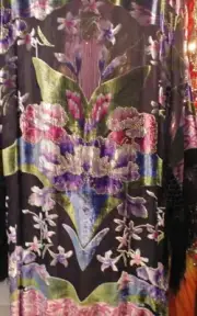 PURPLE & BLACK ARTDECO STEVIE NICKS STYLE VELVET MUCHA GYPSY BOHO DELUXE DUSTER