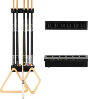 Pool Cue Rack Stick Holder - Wall Mount Billiards Pool Cue Rack Oak Solid Hardwo