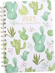 Angoily 70 sheets Agenda Notebook with Cactus Pattern Month Academic Planner for Students Teachers Portable Appointment Organizer for Note Taking Journaling
