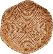 WEKADRIN Woven Rattan Fruit Basket Storage for Snacks Bread Sundries Rustic Design Multipurpose Tabletop Organizer