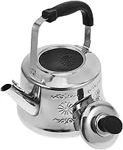 Luxshiny 1Pc Capacity Whistling Kettle Stainless Steel Water Boiler for Induction and Gas Stoves Teapot with Narrow Spout for Safe Pouring for Camping and Home Use