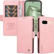 [Umlovecase] for Google Pixel 8a 5G Case,for Google Pixel 8a 5G Wallet Case,Pu Leather Folding Flip Cover Magnetic Card Slot Stand Protective Cover-Pink