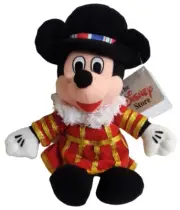 Disney Store UK Beefeater Mickey Mouse Beanbag 9" Plush London England With Tags