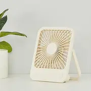 JISULIFE Desk Fan Battery Operated Rechargeable, 4500mAh 180°Foldable Portable Fan, 4 Speeds Adjustable Long Battery-Life for Home Office Travel Outdoor-Brown