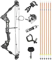 Bowfishing Bow Kit with Arrow Complete Compound Bow Fishing Kit Right/Left Handed 20-70 LBS Draw Length 24"-30"Adjustable Axle-to-Axle 34"