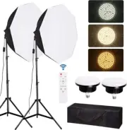 Octagonal Softbox Lighting Kit,Photography Lighting Video Studio Light with 85W