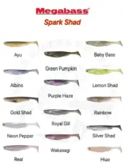 Megabass 3" Spark Shad Paddle Tail Swimbaits - Choose Color