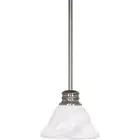 SATCO Pendant Lights 7"Lx7"Wx51"H Dimmable Acrylic/Circle Metal Brushed Nickel