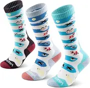 [WEIERYA] Kids Ski Socks Merino Wool, Thermal Snow Socks, Knee-high Wool Socks for Boys and Girls, 1/3 Pairs