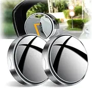 Sufficienta-Sufficienta Suction Cup Car Convex Blind Spot Mirror, Sufficienta Blind Spot Mirror, Reversing Auxiliary Blind Spot Mirrors, 360 Rotation Adjustable Side View Mirror Blindspot (Silver)