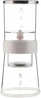 Iced Drip Coffee Maker in Acrylic with Adjustable Water Flow, Cold Brew Coffee Brewer 11.8oz with Stainless Steel Filter for Home Office Coffee Pots