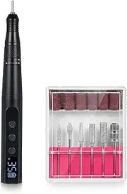 Labymos Electric Nail Drill Polish Kit 35000 RPM Nail Drill Pen Mani Pedi Machine with 6 Drill Bits and Sanding Bands for Home Salon Use