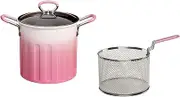 Ｂｅｓｇａ Deep Frying Pot with Frying Basket Small Stewpot French Fries Pot Small Saucepot for Restaurant Kitchen
