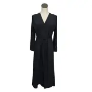NWT Soft Surroundings Maxi Go Anywhere Shirt Dress Size Medium Black Roll Tab