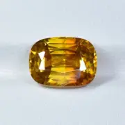 7.65 ct SPARKLING TOP LUSTROUS ORANGE YELLOW NATURAL SPHALERITE - Cushion Video
