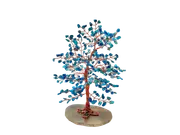 Crystal Chips Tree With Agate Slice Base Blue Howlite Ornaments Money Tree