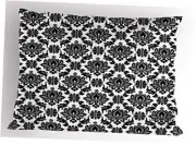 Victorian Pillow Sham, Floral Damask Pattern 36" X 20" White and Black