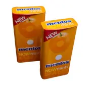 2 Tins Mentos NOW Mints Orange Flavor Sugarfree Mints Expired 2018 - Sealed New
