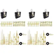 4 Pcs Quartz Clock Movement Parts 12 Set Gold Hands Contains Numerals Kit9490