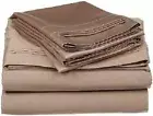 Taupe Solid King Size Bed Sheet Set 1000 TC Egyptian Cotton - 15" Deep Pkt