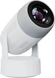 Laser Android LED Full HD 1080p Projector, Dual 3W Speakers, Removable Rechargeable Battery, 120 inch Screen Included - Wireless Streaming with Bluetooth 5.4, WiFi 6, Built-in Android OS