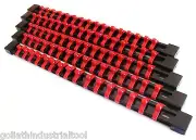 5 GOLIATH INDUSTRIAL 1/4" ABS MOUNTABLE SOCKET RAIL HOLDER ORGANIZER RED SH14BR