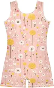 [FRODOTGV] Dandelion Light Pink Girl Gymnastic Leotards Kids 1-Piecing for Tumbling Classes for Training, Yoga, Tumbling
