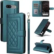 Compatible with Google Pixel 7a 5G Cover,Compatible with Google Pixel 7a 5G Wallet Kickstand Magnetic Closure Flip Case Green