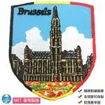 BRUGES 布魯日徽章 熨斗補丁 刺繡燙布貼 熨燙貼紙 背膠臂章 熨斗貼紙 刺繡貼布 刺繡布章 衣服 地標