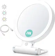 B Beauty Planet Magnifying Mirror with Light 20X/1X,Double Sided Tabletop Mir...