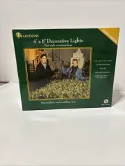 Traditions Net Style Lights, Indoor Outdoor, 200 Colored, 4'x8' NIB