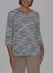 Alfred Dunner Dover Cliffs Space Dye Chenille Top 2x $68