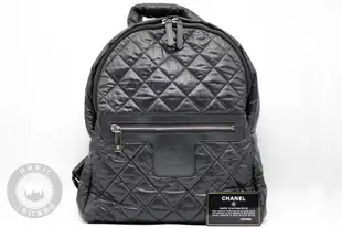 【青蘋果】Chanel COCO BACKPACK A92559 香奈兒 尼龍黑色空氣後背包 24開 #MO7