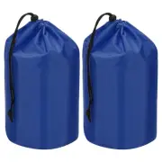 2 Pcs Stuff Sack, 8 x 18 Inch Waterproof Outdoor Storage Sack Navy Blue