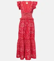 [Farm Rio] Farm Rio Floral cotton maxi dress AU 14 red
