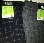 Izod Men's Flat Front Classic Fit Golf Pants Cinder Block or Navy Bagged