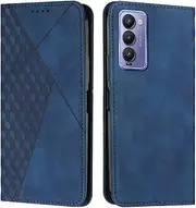 Compatible with Tecno Camon 18 4G Magnetic Closure Wallet case Cover,Compatible with Tecno Camon 18P 4G Flip Kickstand Case Blue