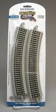 BACHMANN E-Z TRACK HO 18" RADIUS CURVES (4) nickel silver roadbed BAC44501 NEW