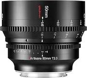 7artisans 50mm T2.0 Large Aperture Cine Lens Compatible for Sony E-Mount Camera, Full Frame Manual Focus Low Distortion Cinema Lens for A7 Series FX3 A7S3 A7M3 A7R3 A7M4, Black