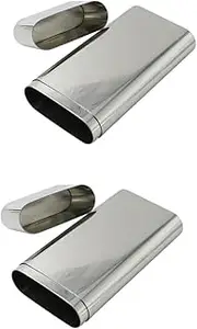 2pcs Stainless Steel Humidor Case Portable Tube Sanitary Napkin Bag Tube Holder Replacement Heels for Boots Ciggaret Tubes Outside Ciggaret Holder Pocket Travel Shell Tube