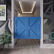 Swinging Doors Saloon Cafe 130x90cm(WxH), Solid Wood Auto Close Stainless Steel Hinges Bar Door Fence Half Waist Door, Kitchen Restaurant Balcony Porch Entrance Partition