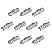 300Pcs Ribbon Crimp Clamp Ends 22mm Cord End Clasp for DIY Craft Metallic Black