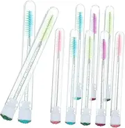 Vaguelly 10Pcs Eyelash Mascara Brushes with Tube Applicator Spiral Eyebrow Wand for Clean Tidy Makeup Application for Eyelash Extensions Eyebrow Dyeing