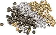 YYlingx 150Pcs Rondelle Spacer Beads Large Hole Mixed Spacer Beads Alloy Tube Column Loose Spacer Beads for DIY