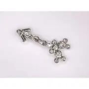 Vtg Arrow Shaped Rhinestone Brooch Baguette Round Oval Cut Crystal Stunning 194o