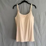 Amoena Valletta Strappy Pocketed Camisole w/Built in Shelf Bra Size 12 Beige NWT