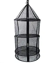 Flower Drying Rack | Black Mesh Dryer Net,Round Plant Tray with Zipper, Flower Dehydrators, Garden Grass Storage for Drying Plants Fruits