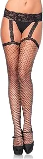 [Leg Avenue] Women's Fishnet Lace Stockings with Attached Garter Belt